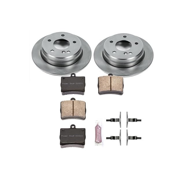 POWERSTOP Autospecialty KOE5167 Rear Replacement Brake Kit-OE Brake Rotors & Ceramic Brake Pads For Mercedes-Benz C220, Mercedes-Benz C230, Mercedes-Benz C280 [Model Specific]