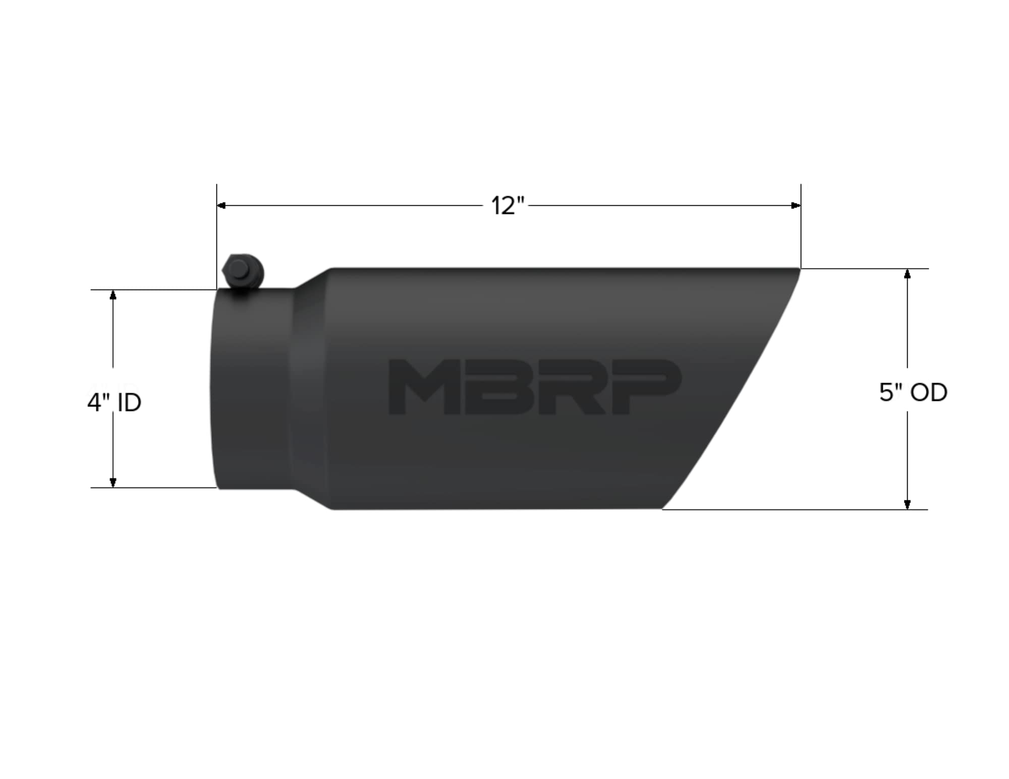 5" O.D. MBRP Dual Wall Angled Exhaust Tip (Black Coated)