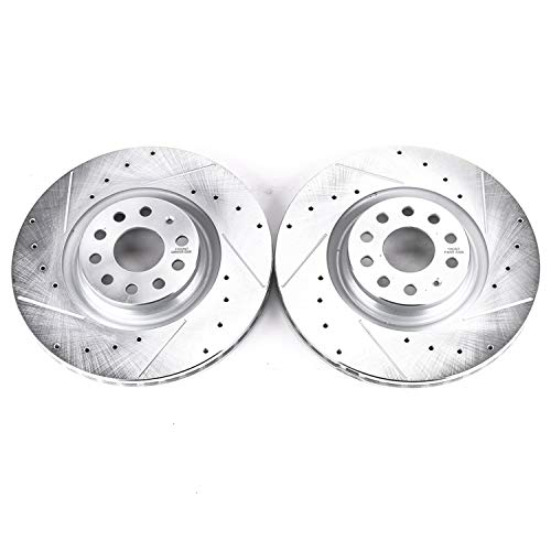 Power Stop Front EBR1497XPR Performance Drilled, Slotted & Plated Brake Rotor Pair
