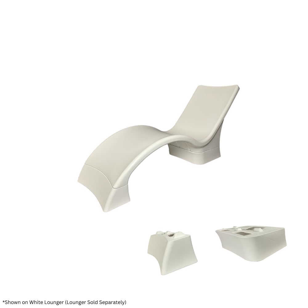 Global Pool Products Deep Water Kit Lounger - Chaise Lounge Chairs Extension - in Pool Elevated Lounger Kit - White GPP-LF-DW-W