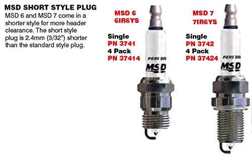 7Ir6Ys Msd Spark Plug, Short 4-Pack Sty