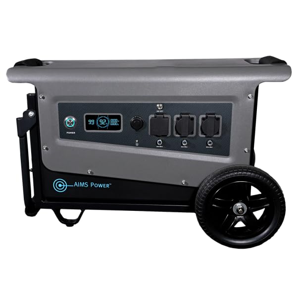 3.1 kWh Portable Solar Generator 30 Amp Output Lithium Battery | Solar & Grid Inputs