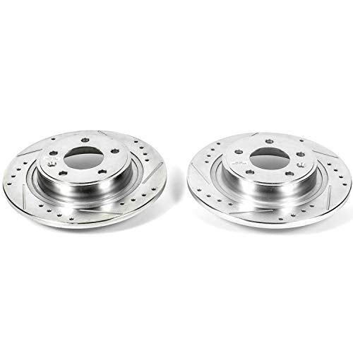 Power Stop AR82149XPR Evolution Rear Drilled & Slotted Rotor Pair For Buick Cascada, Buick Verano, Cadillac ELR, Chevrolet Cruze, Chevrolet Orlando, Chevrolet Volt [Model Specific]