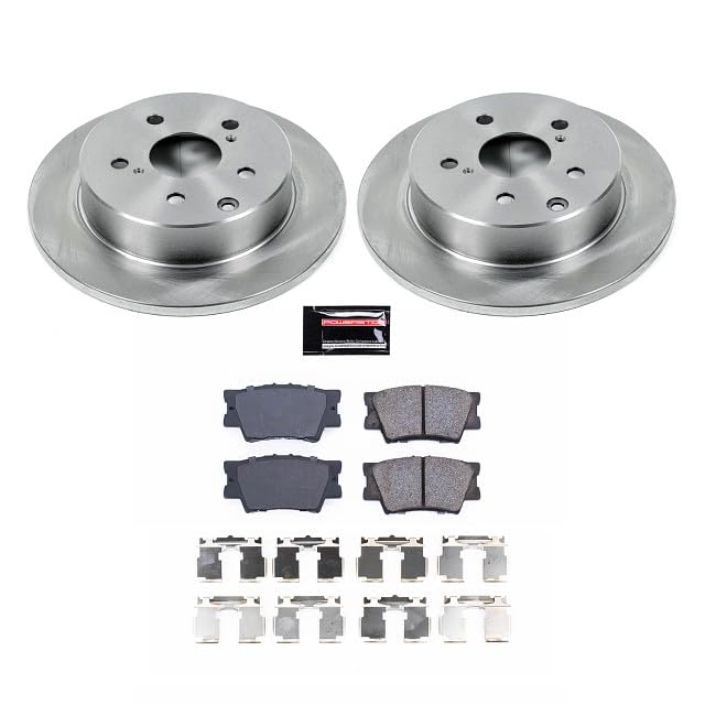 Power Stop KOE4671 Replacement Rear Autospecialty Brake Kit OE Brake Rotors and Ceramic Brake Pads For 2010 2011 2012 Lexus HS250h | 2006-2009 2010 2011 2012 2013 2014 2015 2016 2017 2018 Toyota Rav4