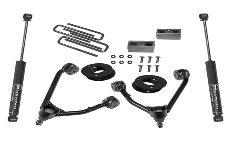 SUPERLIFT SUSPENSION RealTruck 3.5" Lift Kit | Complete Lift Kit with Rear Shadow Series Shocks & Upper Control Arms | 3850 | Fits 2007-2016 Chevrolet Silverado/GMC Sierra 1500 2WD w/Cast Steel Arms