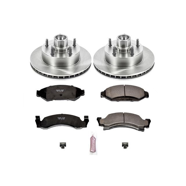 Power Stop Autospecialty KOE1766 Front Replacement Brake Kit-OE Brake Rotors & Ceramic Brake Pads For Ford E-150 Econoline, Ford E-150 Econoline Club Wagon, Ford F-150 [Model Specific]