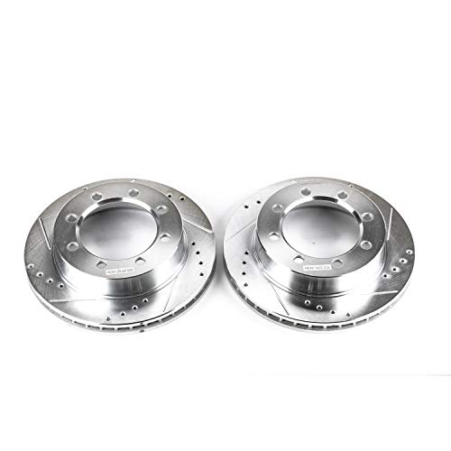 Power Stop Front AR8553XPR Drilled & Slotted Rotor Pair For Ford F-250 1995-1999, Ford F-350 1995-1997 [Model Specific]