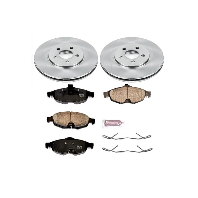 POWERSTOP Autospecialty KOE1684 Front Replacement Brake Kit-OE Brake Rotors & Ceramic Brake Pads For Chrysler Sebring 2001-2006, Dodge Stratus 2001-2006 [Model Specific]