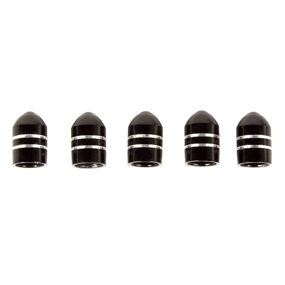 Tire Valve Stem Cap, Rugged Ridge | 5 Piece, Aluminum, Black | 16715.26