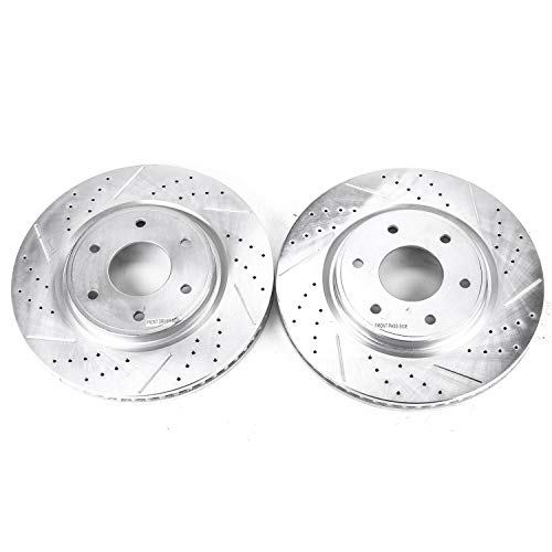 Power Stop Front JBR1194XPR Evolution Drilled & Slotted Rotor Pair For INFINITI QX56 2006-2007, Nissan Armada 2005-2007 [Model Specific]