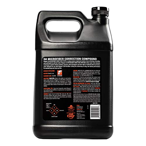 DA Microfiber Correction Compound Meguiar's D30001 - Pro Car Scratch Remover, for use with a DA Polisher and Microfiber Cutting Disc, Remove Swirls, Water Spots, Oxidation, and More, 1 Gal, 128 Oz