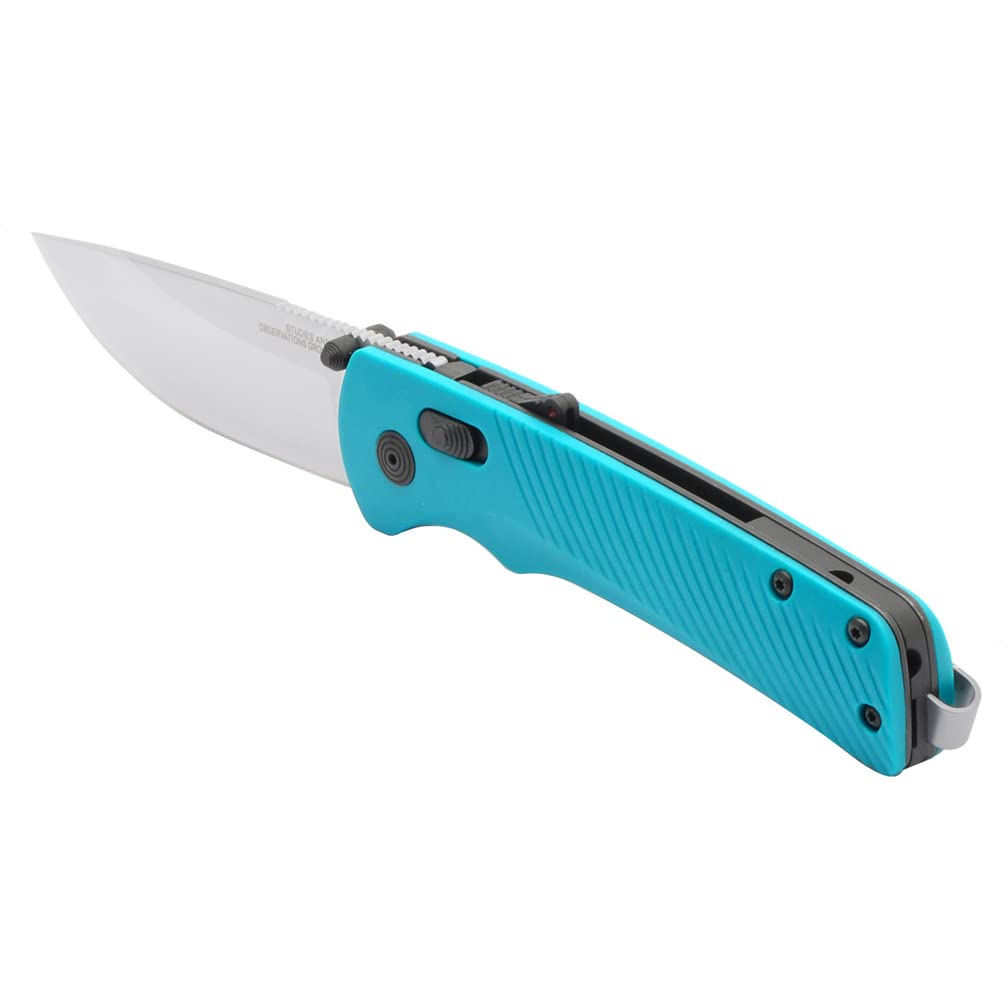 SOG Daily Carry Flash AT Ambidextrous Pocket Compact Folding Knife | Ergonomic Handle for Enhanced Grip | D2 Steel Blade, Petrol Green/Satin