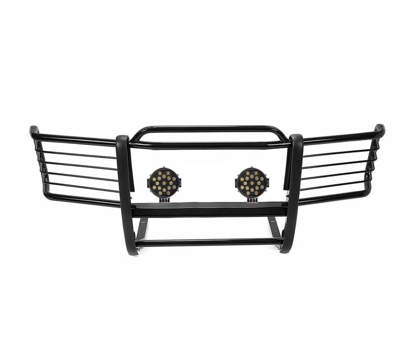 Bumper Guard Modular Black Horse Grille brush W/Set of 7.0"LED Lights Compatible with 92-94 K5 Blazer/S15 Jimmy|95-98 Silverado|99 Suburban 1500|95-99 Tahoe|88-98 Sierra 1500|92-99 Yukon-17GJ23MA-PLB