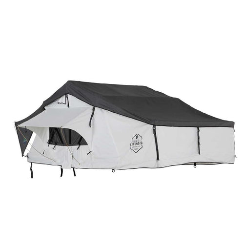 HD Nomadic N3E - Overland Vehicle Systems - Soft Sided Roof Top Tent, 3 Person, White Body & Dark Grey RainFly
