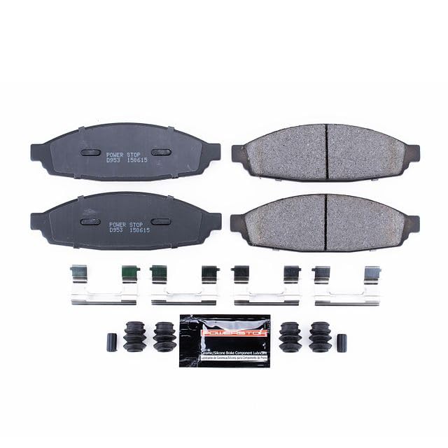 Power Stop Z23-953 Z23 Evolution Sport Carbon Fiber Infused Ceramic Brake Pads with Hardware For Lincoln Aviator 2003-2005 [Model Specific]