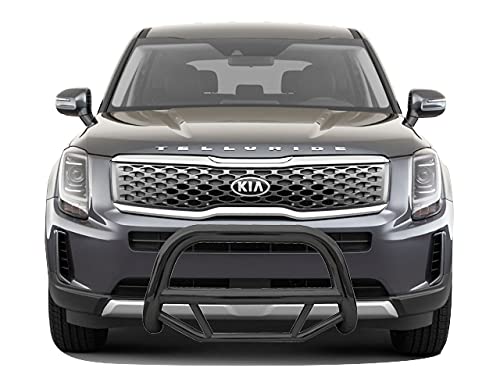 Max Bull Bar Black Off Road Black Horse No Skid Plate Compatible with 2020-2023 Kia Telluride|2020-2023 Hyundai Palisade-MBB-B7502