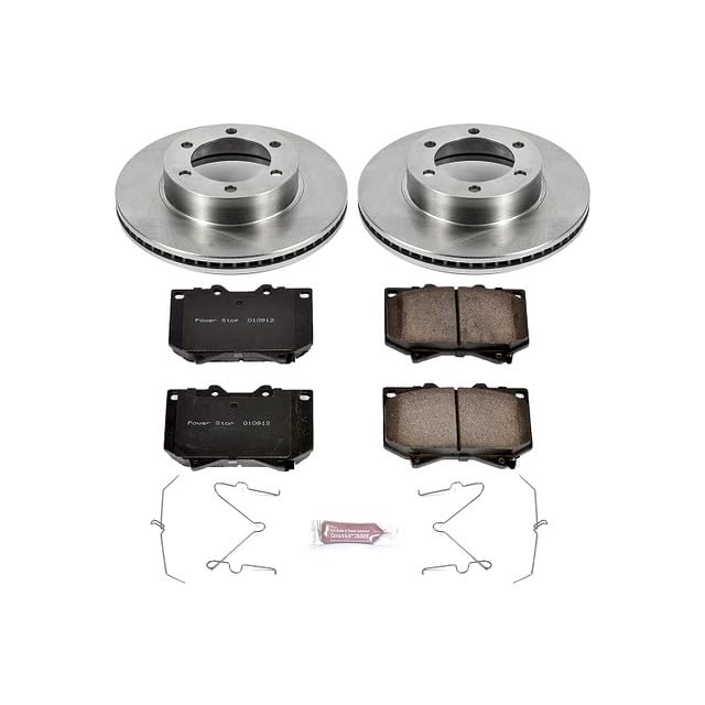 POWERSTOP Autospecialty KOE2323 Front Replacement Brake Kit-OE Brake Rotors & Ceramic Brake Pads For Toyota Sequoia 2001-2002, Toyota Tundra 2000-2002 [Model Specific]