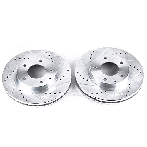 Power Stop Front JBR762XPR Evolution Drilled & Slotted Rotor Pair For Mazda MPV 2000-2006, Mazda Millenia 1995-2000 [Model Specific]
