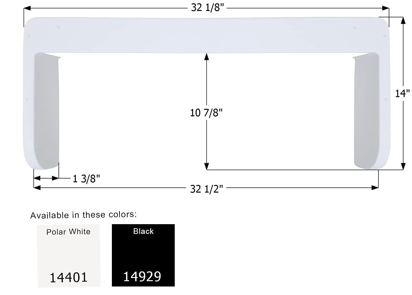 Step Trim ICON 14401, 32 1/8 x 14, Polar White