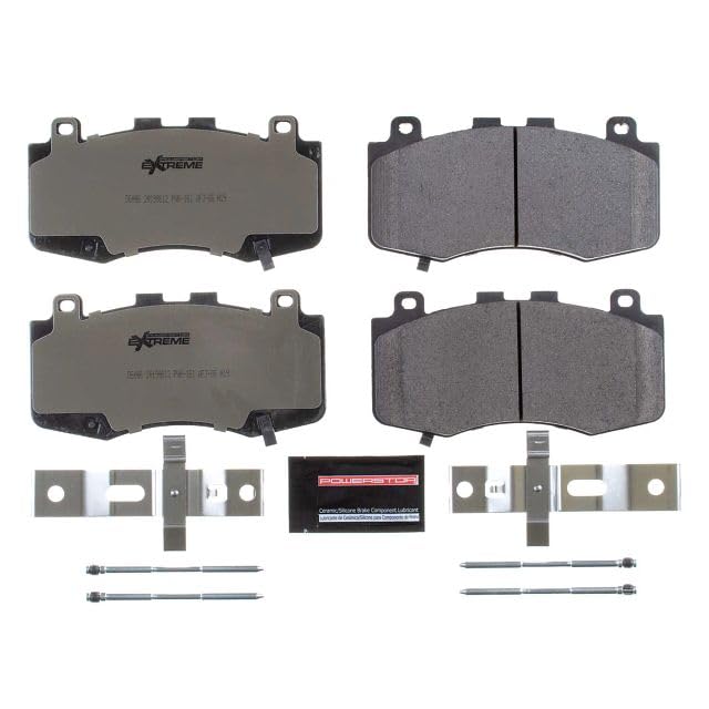 Power Stop Z26 Street Warrior Z26-6006 Front Carbon-Fiber Ceramic Brake Pads For Dodge Durango 2021, Jeep Grand Cherokee 2018-2021 [Model Specific]