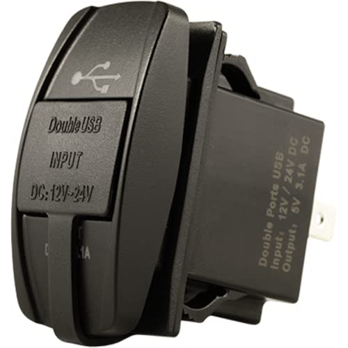 Rocker Switch Mount KJM Dual USB Charger