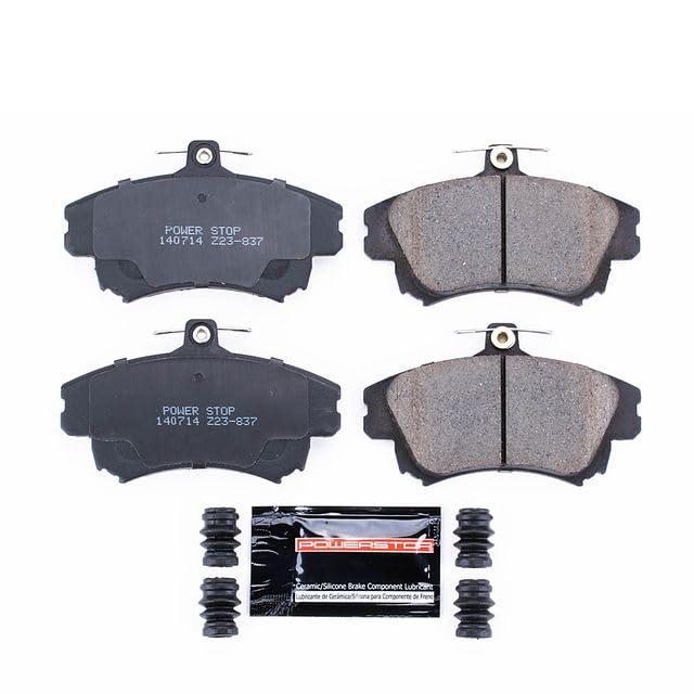 Power Stop Z23-837 Z23 Evolution Sport Carbon Fiber Infused Ceramic Brake Pads with Hardware For Volvo S40 2000-2004 | Volvo V40 2000-2004 [Vehicle Specific]