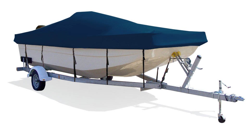 Trailerite Taylor Made Products Semi-Custom Boat Cover for Center Console Bay Style Boat with Outboard Motor - Includes Motor Hood, Navy (15'6" - 16'5" CL x 90" B)