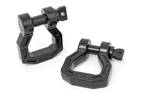 Forged Steel Black Rough Country D-Ring Shackle Set | Pair - RS118