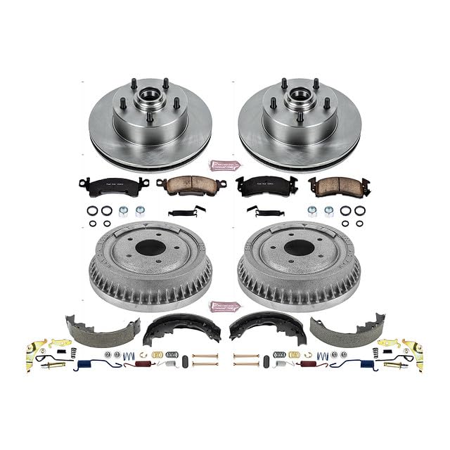 Power Stop KOE15055DK Front and Rear Replacement Brake Kit-OE Brake Drums & Ceramic Brake Pads For Oldsmobile Cutlass Supreme 1971-1972 [Model Specific]