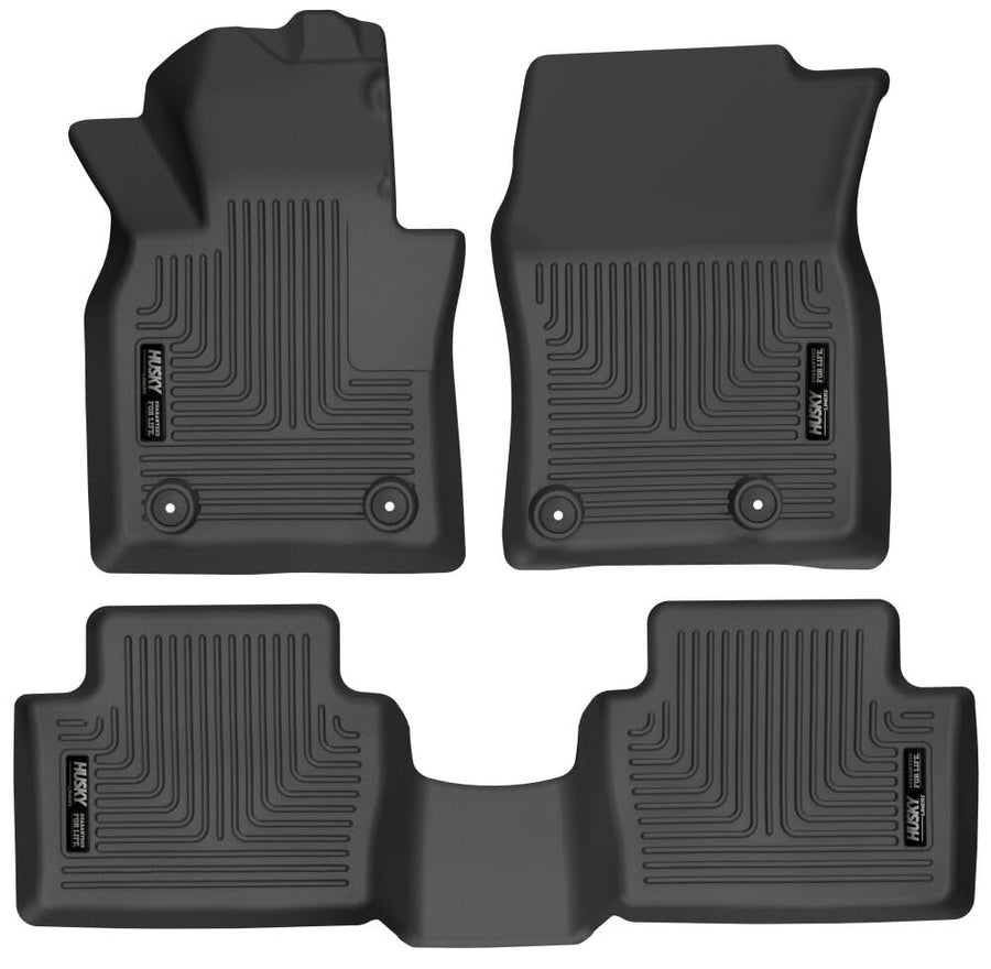 Weatherbeater Husky Liners Floor Mats | Fits 2019-2025 Mazda 3 (Hatchback & Sedan) | Front & 2nd Row, 3-pc Black - 95121
