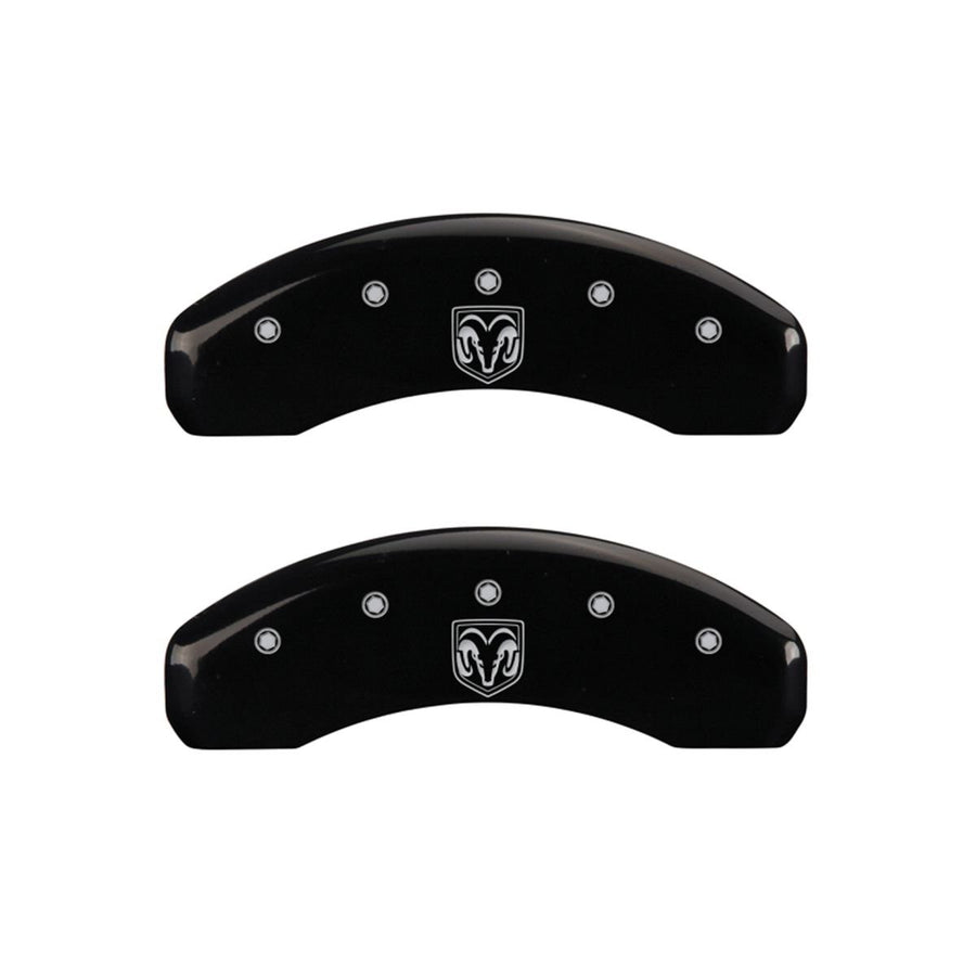SET OF 4 CALIPER COVERS, RAM FRONT: - RAMHEAD REAR, BLACK, SILVER CHARACTERS
