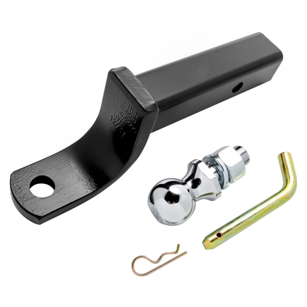 Eaz-Lift Camco Heavy Duty Ball Mount Kit - Attaches to 2" Hitch Receiver to Create Ball Mount Location|9" Length ,4" Drop, 2 ¾" Rise,2" Ball|6,000 lb. Tow Rating |Durable Powder Coated Steel - (48276)
