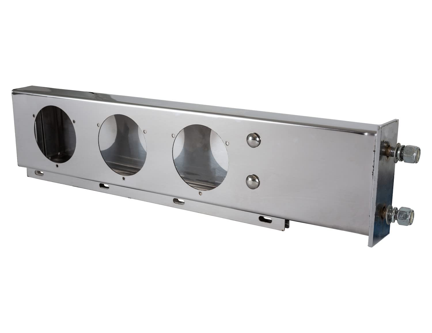 30" Stainless Steel Buyers Products LB6303SST Mudflap Hangers for Semi Trucks, 2 Lightboxes with 4" Light Cutouts, 30" Lx3 Dx6 H, Includes Driver and Passenger Side Boxes, Lights NOT Included