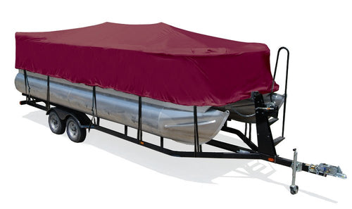 Taylor Made Products Semi-Custom Trailerite Boat Cover for Pontoon Boats with Outboard Motor, Multiple Sizes and Colors