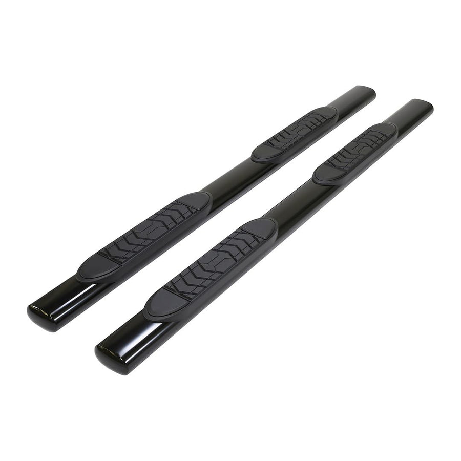 TrailFX Nerf Bars for Double Cab Toyota Tundra 2022-2025 – Black Powder Coated Steel Side Steps with Step Pads and Bed Step Without End Caps Rocker Panel Mount