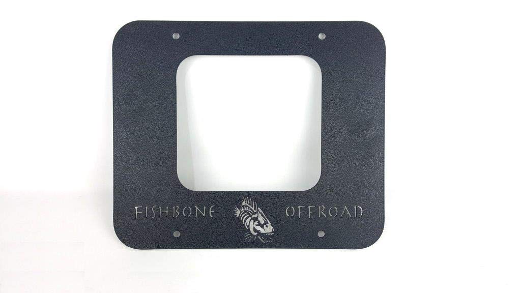 Offroad FISHBONE Jeep TJ Tailgate Plate 97-06 Wrangler TJ Black Textured Powercoat Aluminum Backside Series