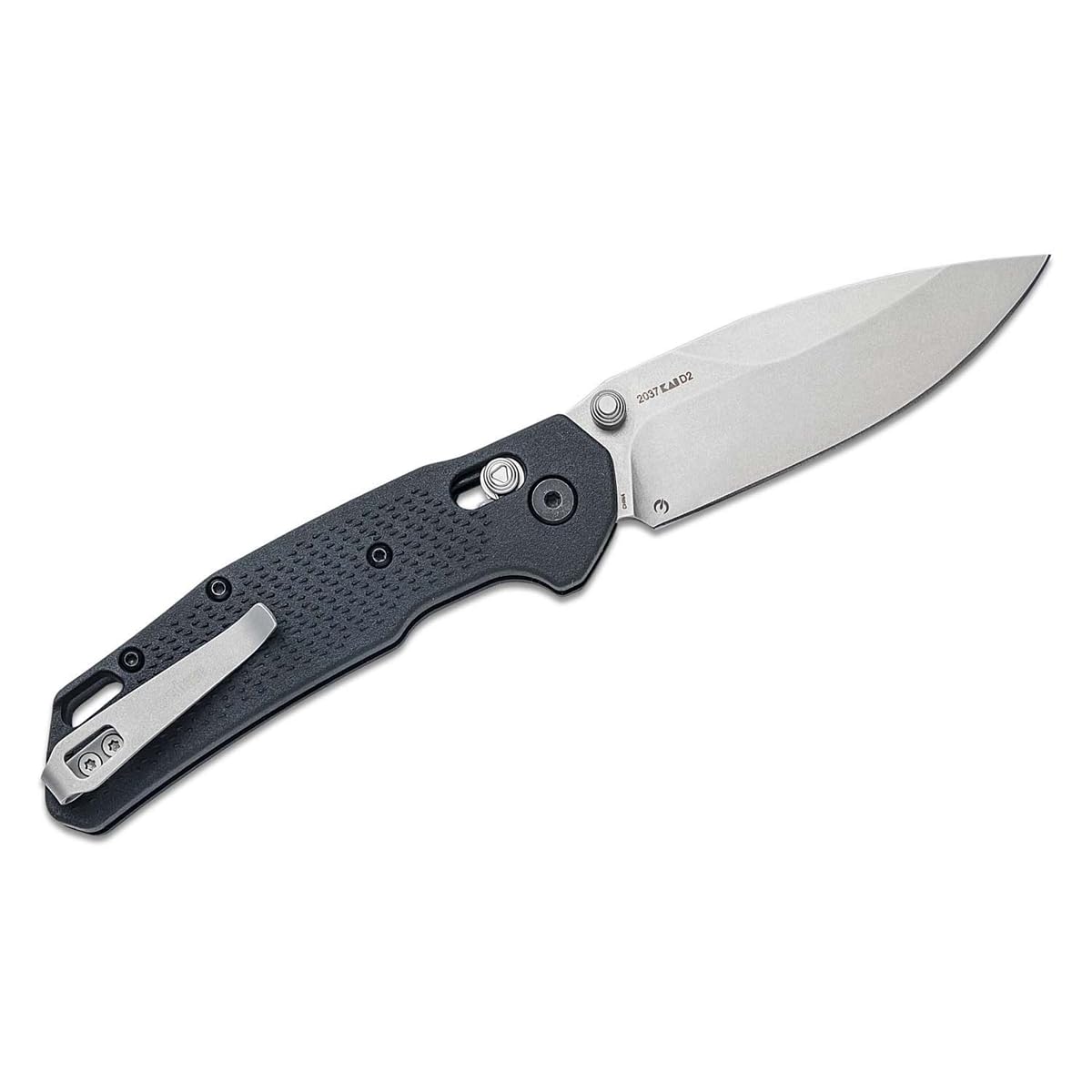 Kershaw Pocket Knife Heist, Black and Gray Design, 3.2 Inch Steel Drop Point Blade, EDC with Thumb Stud Opening, Reversible Deep Carry, DuraLock, Everyday Carry Pocket Knife for Men and Women