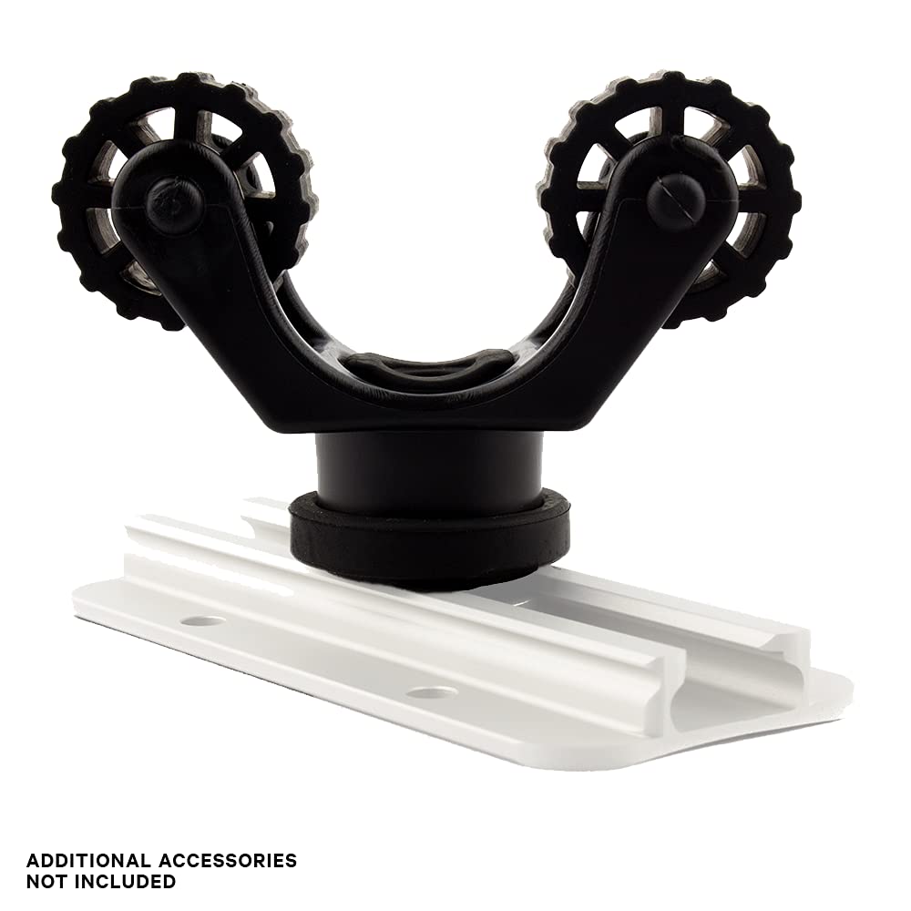 YakAttack Kayak Paddle Holder RotoGrip | Secure & Low-Profile Paddle Holder | Track Mount Compatible with GearTrac, MightyMount, and Most Kayak Track Systems | Rail Mount Oar Grip