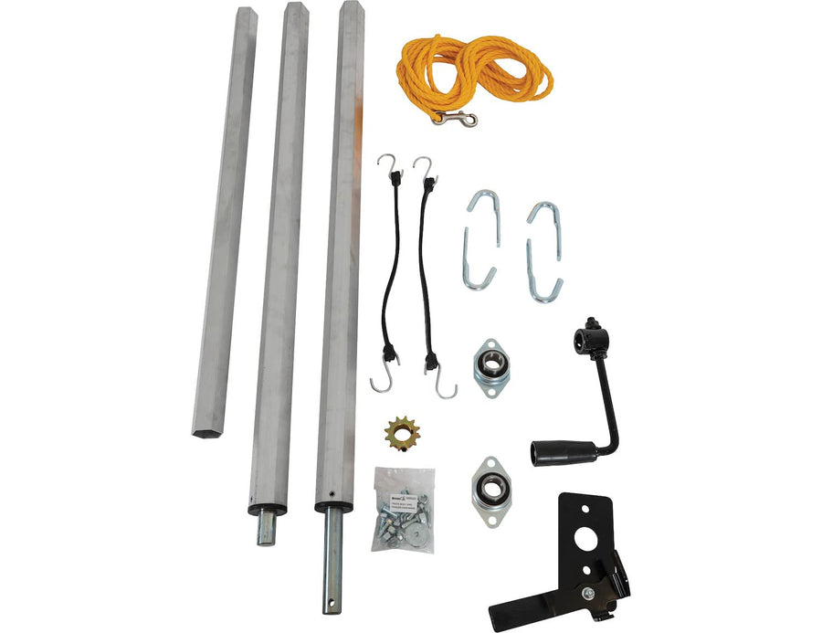 Buyers Products TDH7512 Aluminum Tarp System With Mesh Tarp And Deflector Housing, 7-1/2 FT X 12 FT, Dump Body Tarp Kit, Dump Trailer Accessories, Dump Body Accessories