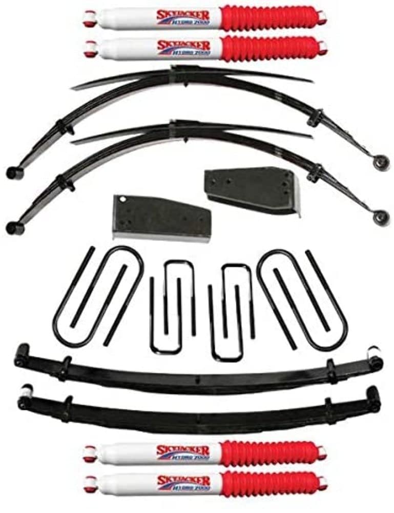 Skyjacker Suspension F840TKS-H Lift Kit w/Shock 4 in. Lift Incl. Front/Rear Leaf Springs Hinge Brackets Front/Rear U Bolt Kits Spring Bushing Kit Lift Kit w/Shock