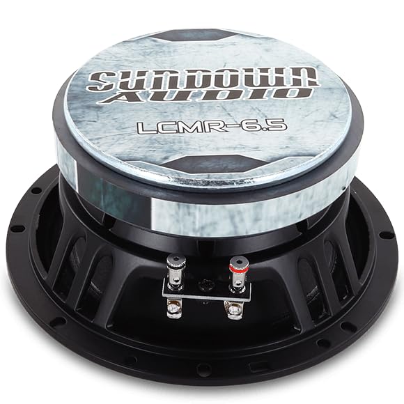 LCMR-6.5 Sundown Audio Midrange Speaker - 100W RMS, 4-Ohm - 6.5" Car Audio Midbass Driver with Phase Plug, Ferrite Magnet - High-Efficiency Single Unit (Each)