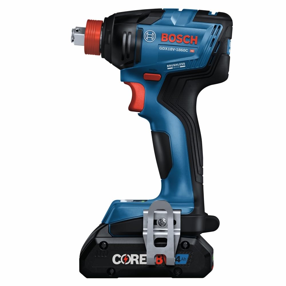 GXL18V-227B25 Bosch 18V 2-Tool Combo Kit with Connected-Ready Two-In-One 1/4 In. Bit/Socket Impact Driver/Wrench, 1/2 In. Hammer Drill/Driver and (2) CORE18V® 4 Ah Advanced Power Batteries