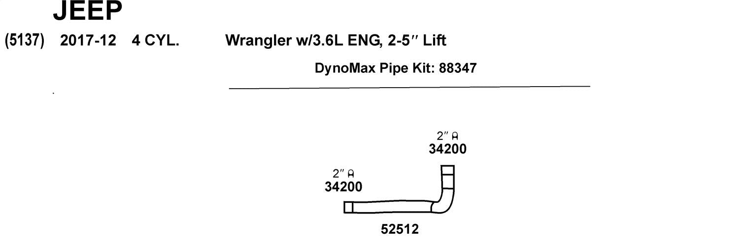 Exhaust System Kit Dynomax 88347 for Jeep Wrangler