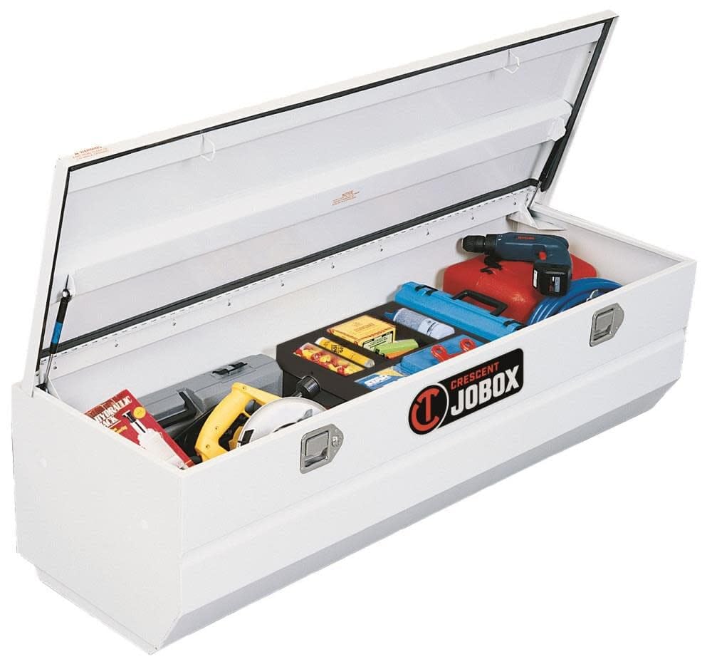 Jobox Crescent Steel Heavy-Duty Truck Chest White