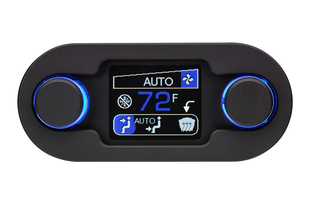 Dakota Digital DCC Climate Control - Vintage Air Gen IV 2-Knob, HDX-Style, Black, Black Alloy - Compatible with Most Vehicles