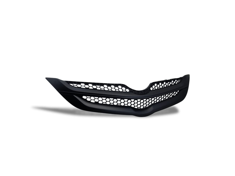 Honeycomb Mesh Front Hood Grille Armordillo USA 7150386 - Gloss Black Fits 2006-2011 Toyota Yaris 4 Door Sedan