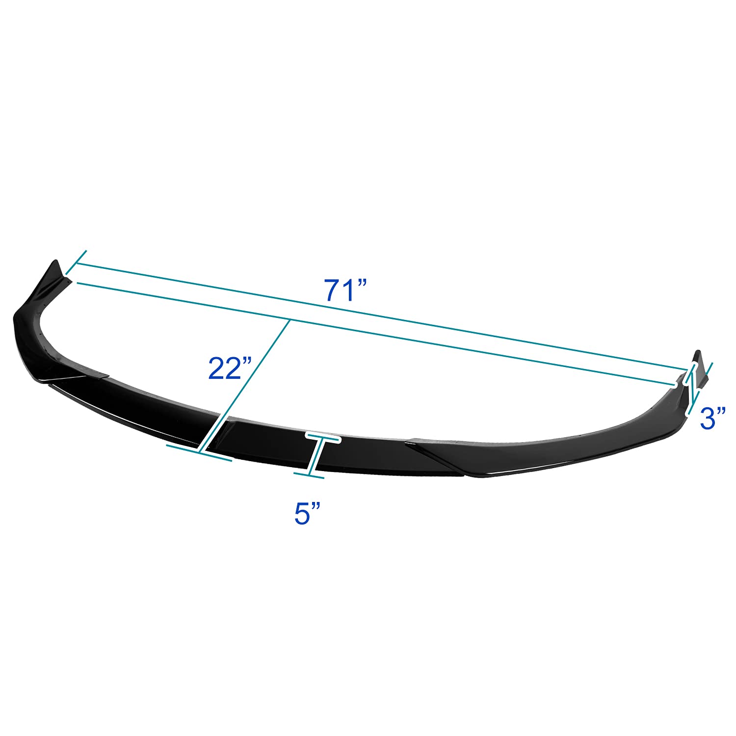 Glossy Black Spec-D Tuning Front Bumper Lip Spoiler Body Kit 3 Pieces Compatible with Mazda 3 2019-2020
