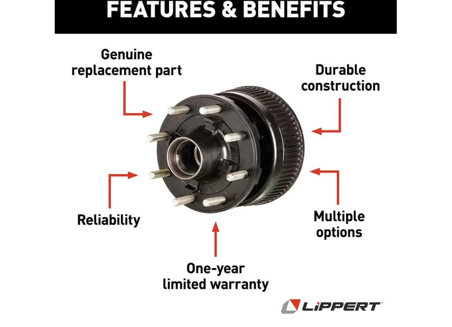 Brake Drum LIPPERT - HUB Assy - 8 ON