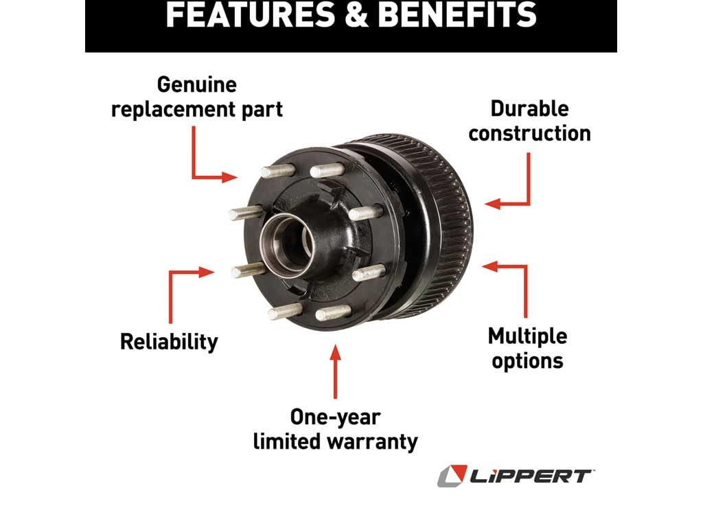 Brake Drum LIPPERT - HUB Assy - 8 ON