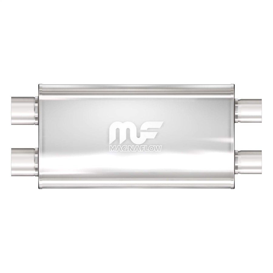 MagnaFlow Exhaust Performance Muffler 12599: 3"/3" Inlet/Outlet, 5x11x22" Oval, Stainless Steel, Satin Finish